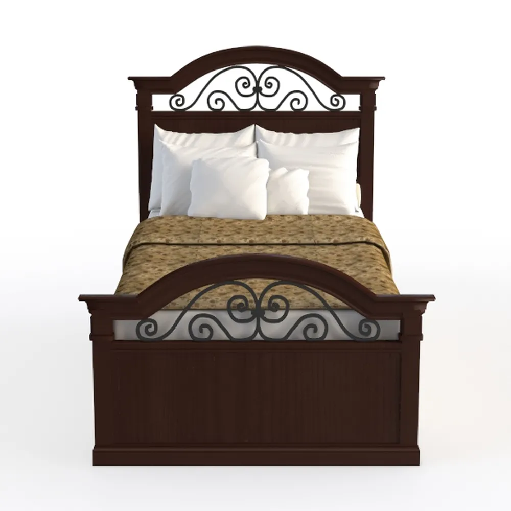 Benjara Aza Traditional Wood California King Bed, 