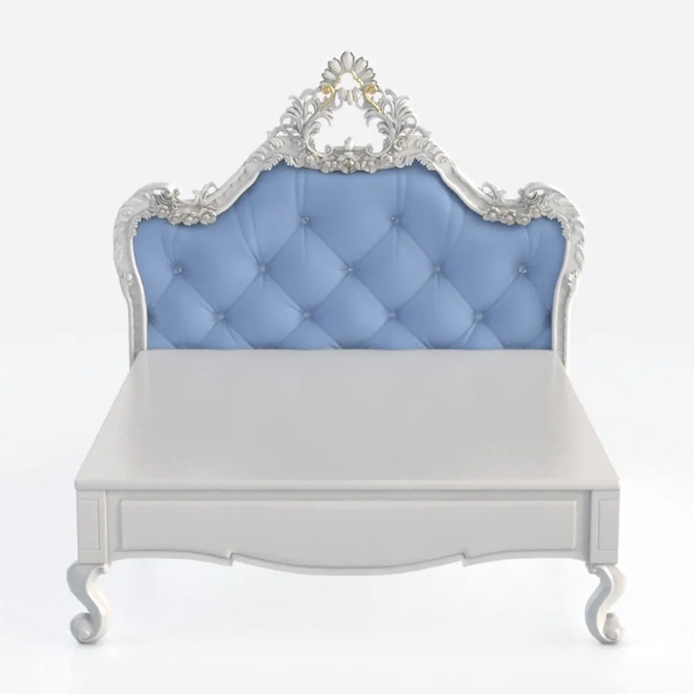 Benjara Kin King Size Bed, Ornate Vintage, Tufted 