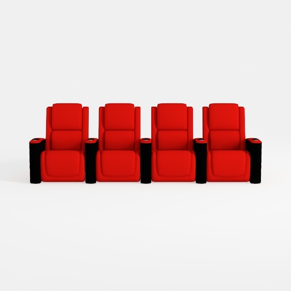 Chic Top Grain Leather Home Theater Seating Power