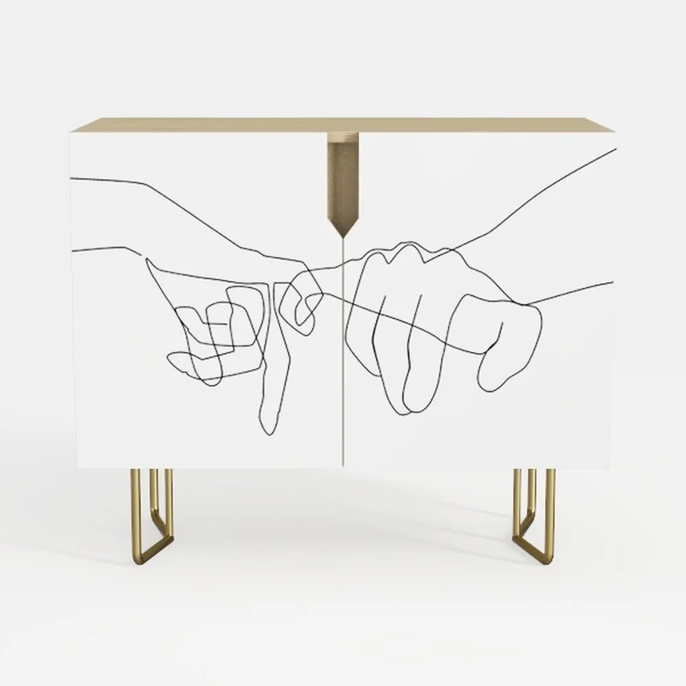 Sideboard Buffet Cabinet with 2 Doors, Modern