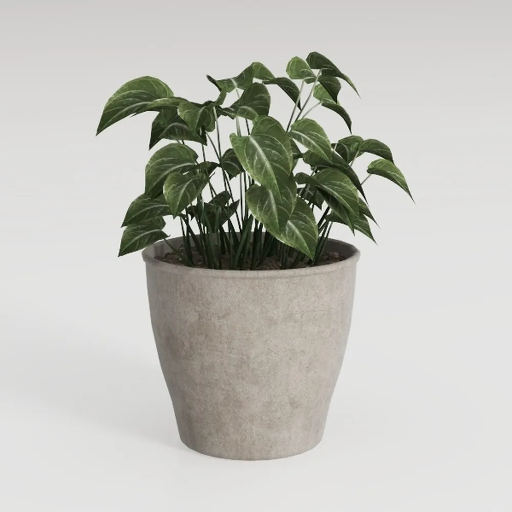 Water Hyacinth Round Floor Planter with Metal Pot 