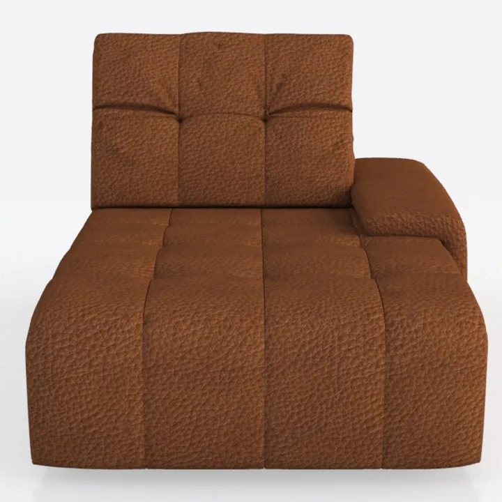 Brown Leather Tufted Chaise Lounge 3D Model