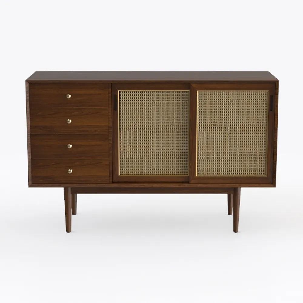 Farini Sideboard Buffet Cabinet with 3 Rattan Door