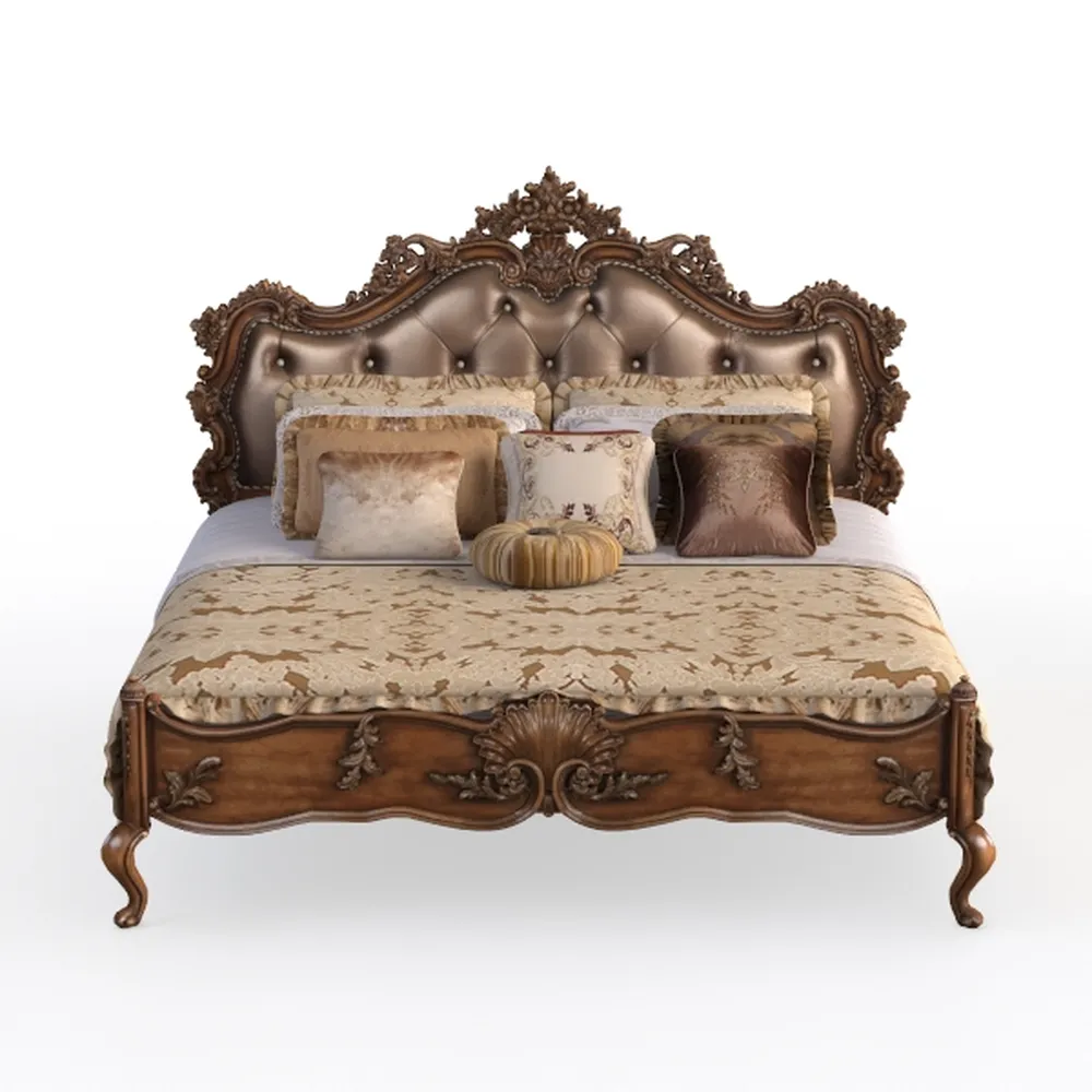 Furniture of America Eleo Solid Wood Panel King Be