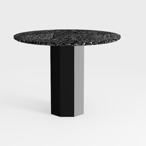 Camden Contemporary Black Faux Marble Top Metal 48