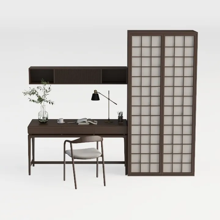 FUKEFUZ Ampia Scrivania Gaming In Legno Massello Con Sedia, Tavolo Ufficio Angolare A L Con Cassetti Portaoggetti, Diverse Opzioni Colore, Scrivania Pc Per Camera Da Letto(Walnut,HORN CHAIR_31.5IN)
