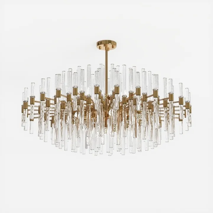 Luxury Gold Metal Glass Chandelier 3D Model