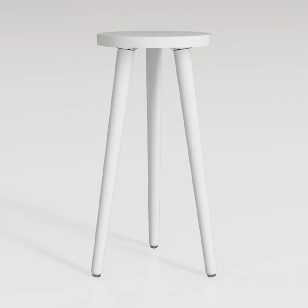 Apicizon White Round Side Tables Set of 2, White
