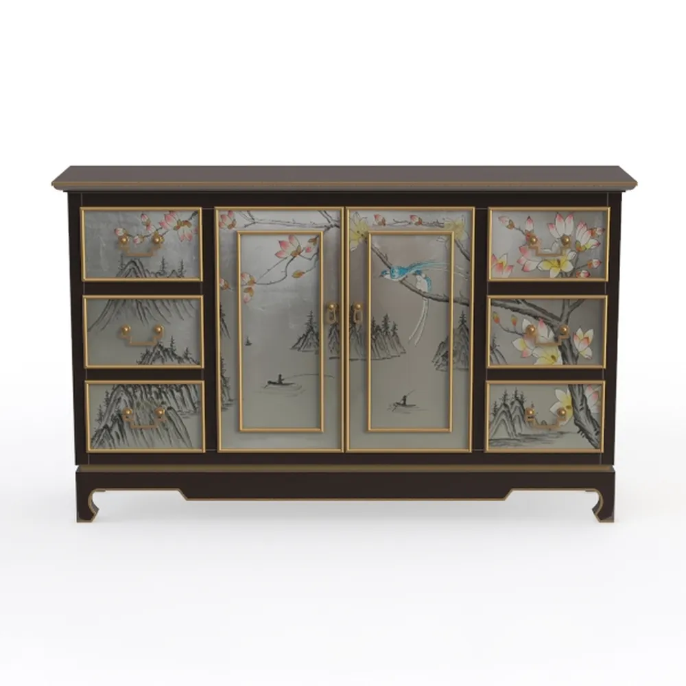 Sideboard Buffet Cabinet with 4 Doors, Farmhouse