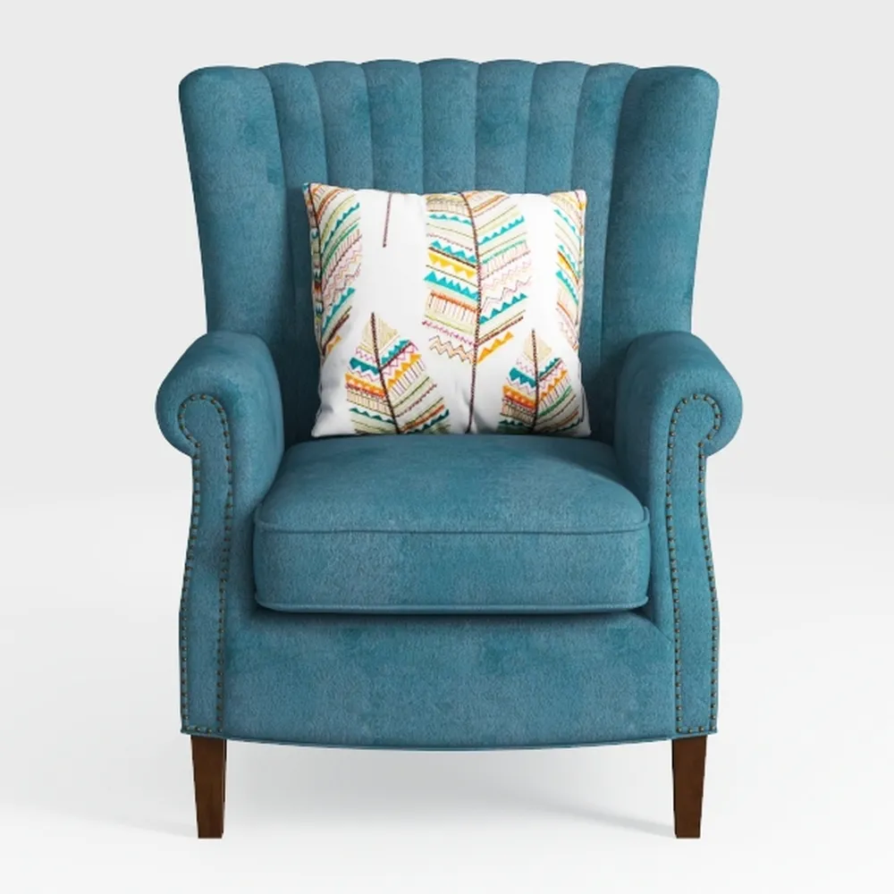 Wingback Accent Chair Floral for Living Room Comfy
