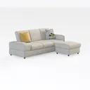 100“ L Shaped Couch with Reversible Chaise Right 45 Degree View