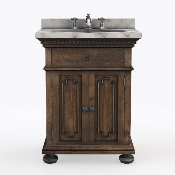 ST. JAMES POWDER VANITY SINK Antiqued Coffee