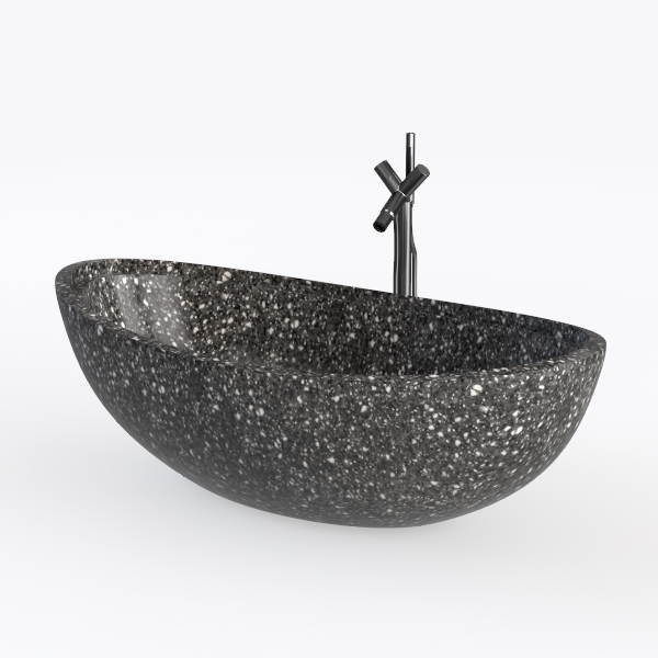 Black Terracotta Ceramic Vase with Handles,