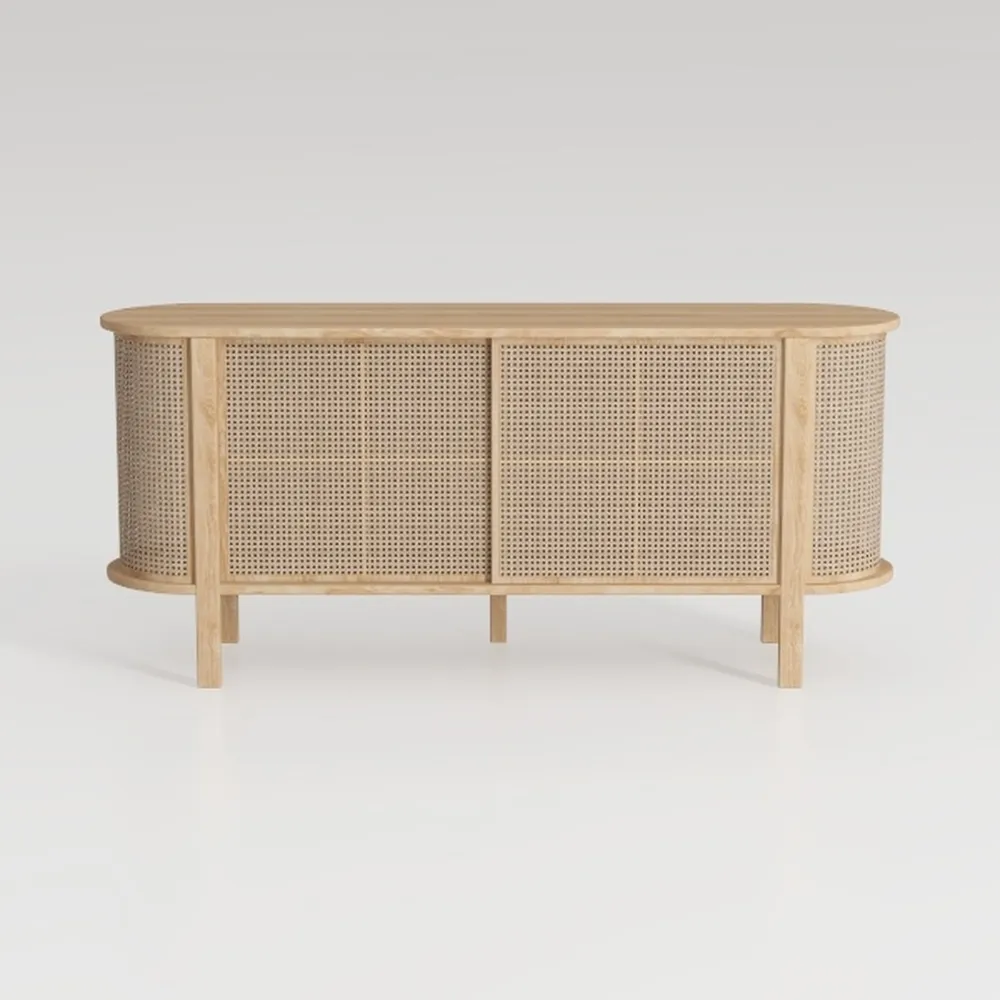 RARZOE Fluted Sideboard Buffet Cabinet with 3