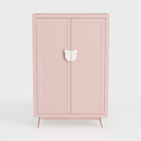 Small 2 Transparent Door Metal Storage Side Buffet