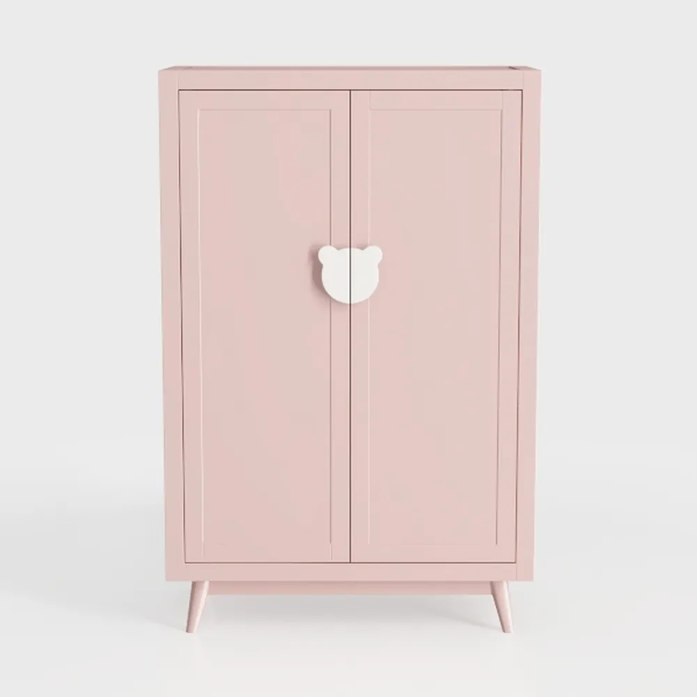 Small 2 Transparent Door Metal Storage Side Buffet