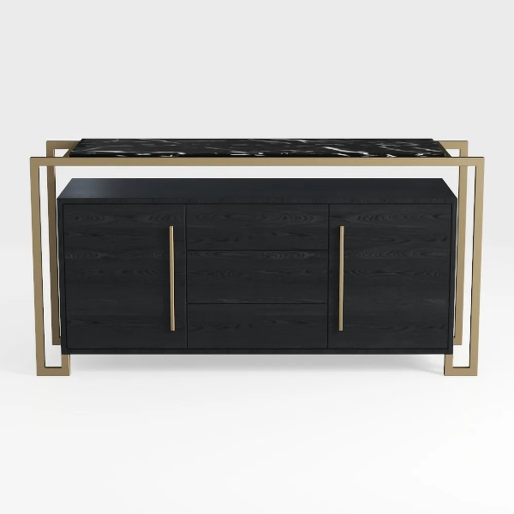 Verona Black Wood Grain 68 in. L Sideboard