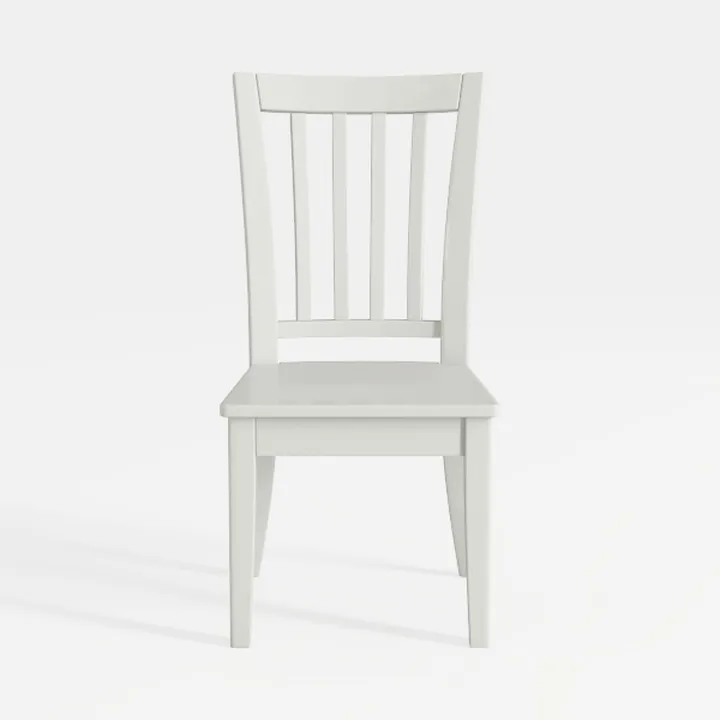 Minimalist White Solid Wood Dining Chair 3D Model