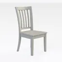 Minimalist White Solid Wood Dining Chair 3D Model Right 45 Degree View