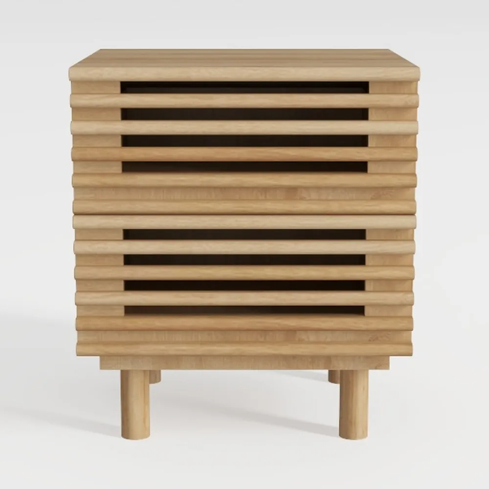 End Table with Storage, Wooden Farmhouse