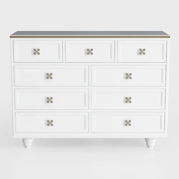 White 9 Drawer Dresser for Bedroom, 54" Wide