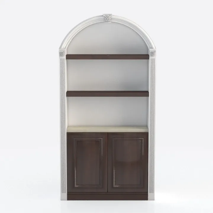 71" Display Cabinets, Brown Farmhouse Bookshelf