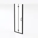 Minimalist Black Framed Glass Shower Door 3D Model Left 45 Degree View