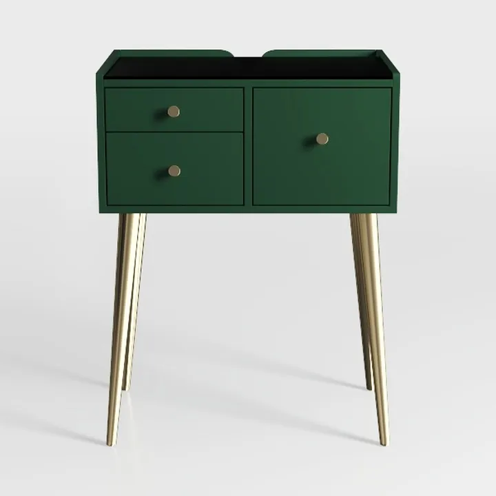 Ellison Vintage Green Wood 2-Drawer Coastal 