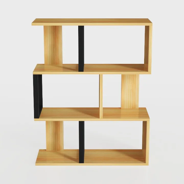 51'' Horizontal Bookcase, 3-Tier Open Modern