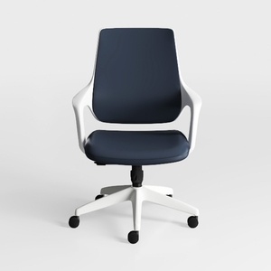 Modern Navy Blue Fabric White Frame Office Chair 3D Model