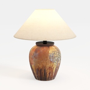 Farmhouse Clay Pot Table Lamps Brown Ceramic Lamps