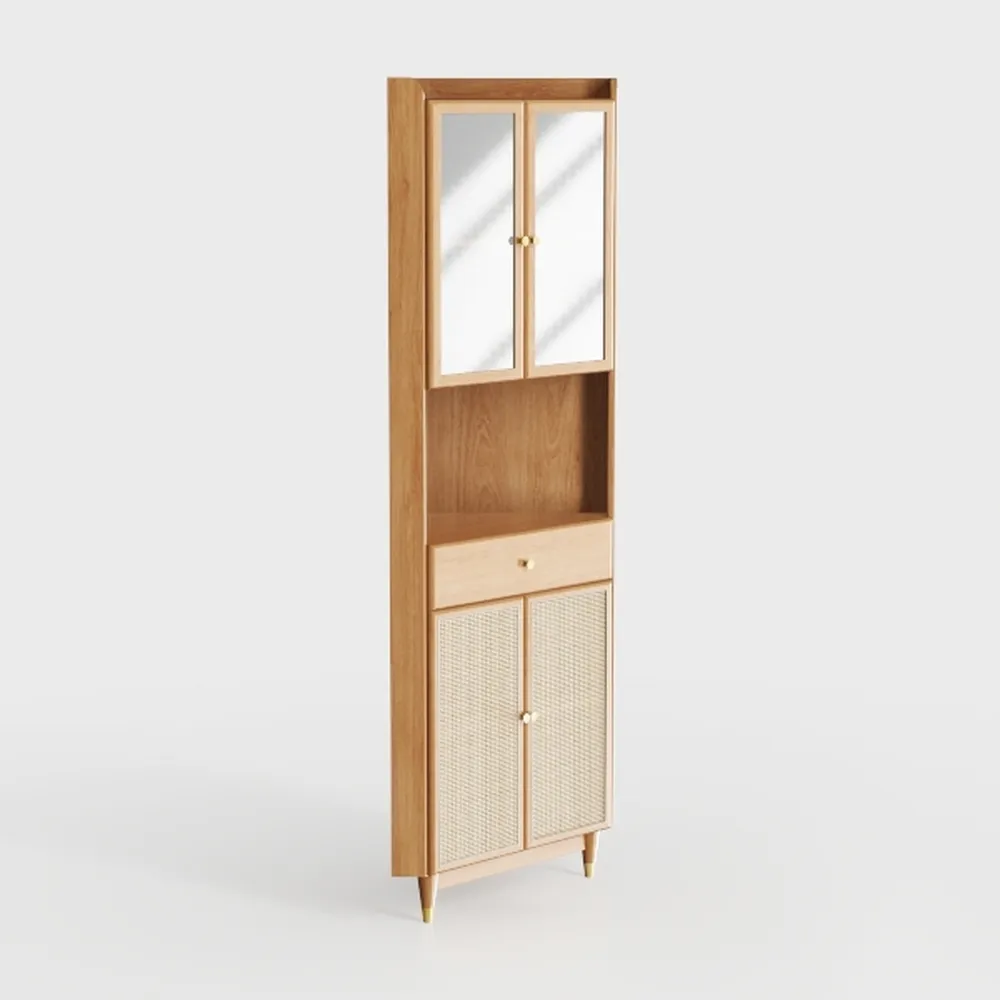 RedLemon 68" Tall Corner Cabinet, Modern Fluted