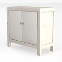 VOWNER Rattan Storage Cabinet, Buffet Cabinet Left 45 Degree View