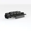 Modern Black Leather Reclining Sectional Sofa 3D Model Right 45 Degree View