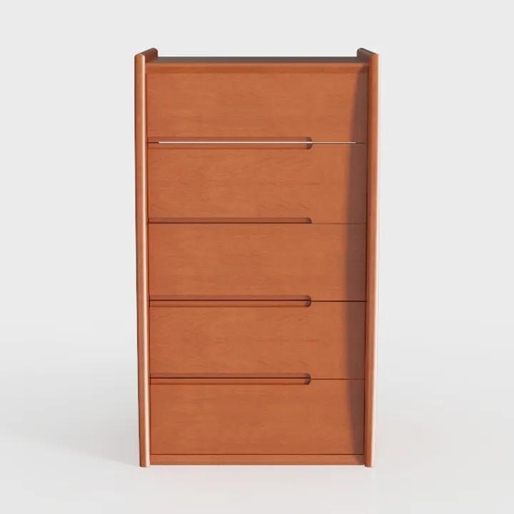 HODEDAH IMPORT 4-Shelf Bookcase Cabinet, Cherry