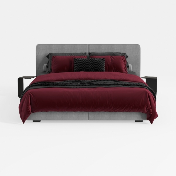 LSIGHTUS Grey Modern Queen Size Platform Bed, Leat