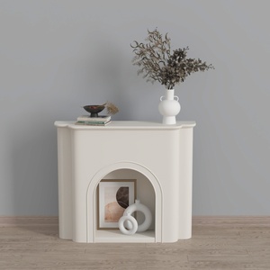 Minimalist White Arched Console Table With Display Shelf 3D Model