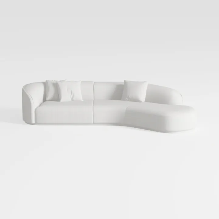 126” Curved Sectional Sofá for Living Room 4 Seate