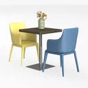 desk & chairs-Bakery Free Left 45 Degree View