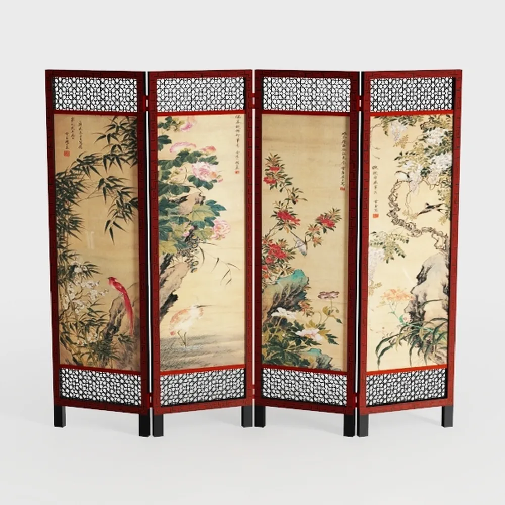 Wood Privacy Screen, Decorative Room Dividers, 