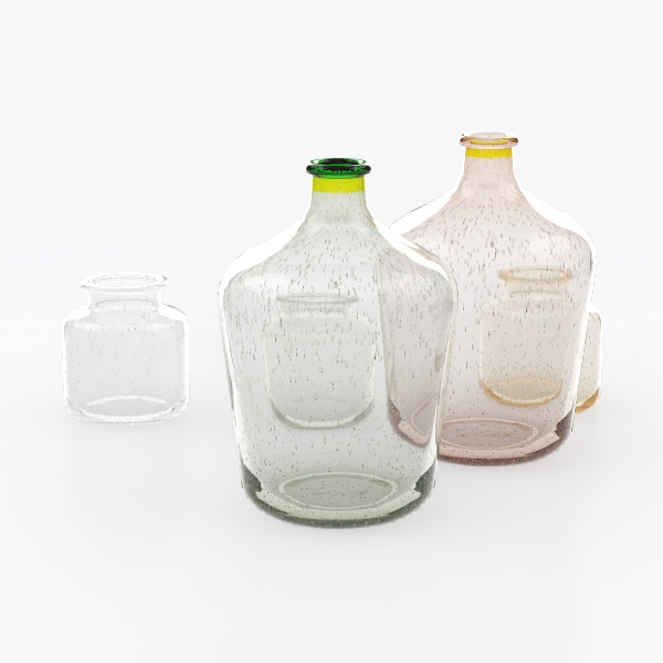 Pink Mosaic Glass Flower Vase, 8.7 Inch Handmade