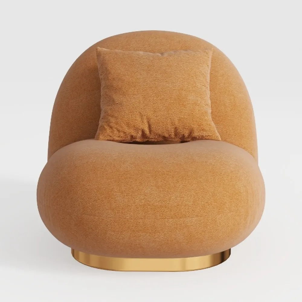 Swivel Barrel Chair, Boucle Accent Chair, Modern