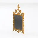 Vintage Ornate Gold Carved Wall Mirror 3D Model Left 45 Degree View