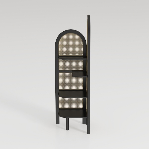 61&quot; Tall Arched Cabinets,Bookcase with storage,Mid