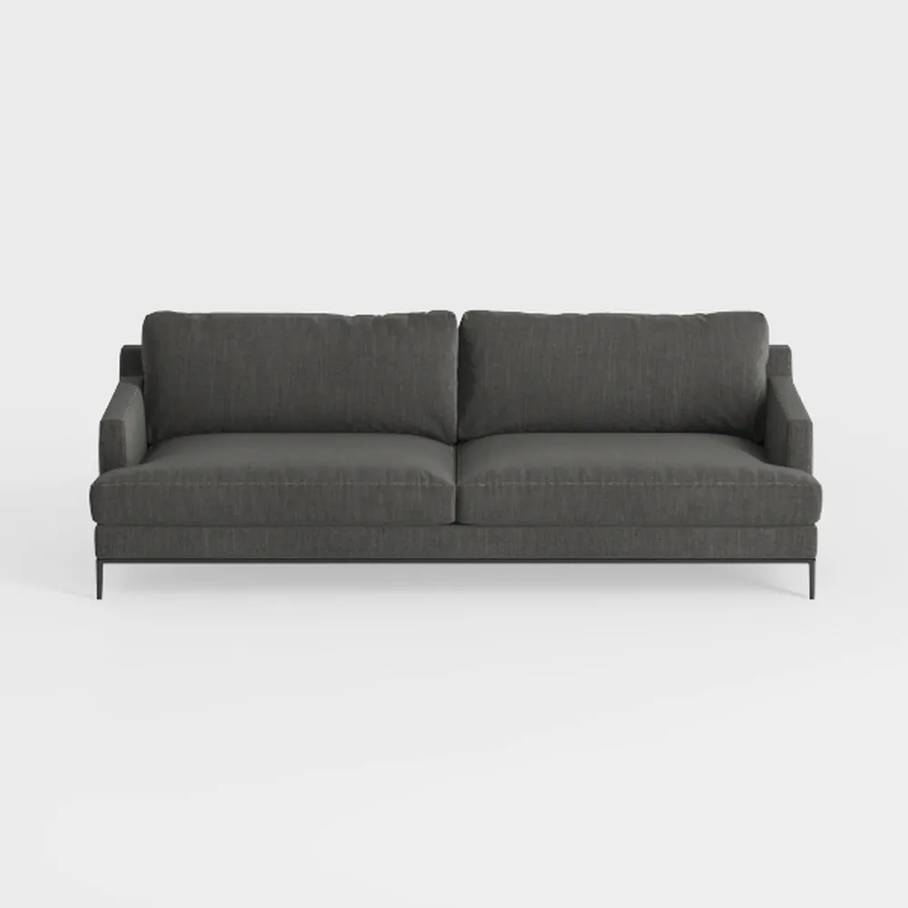 Asha Sofa Dark Grey With Wooden Leg