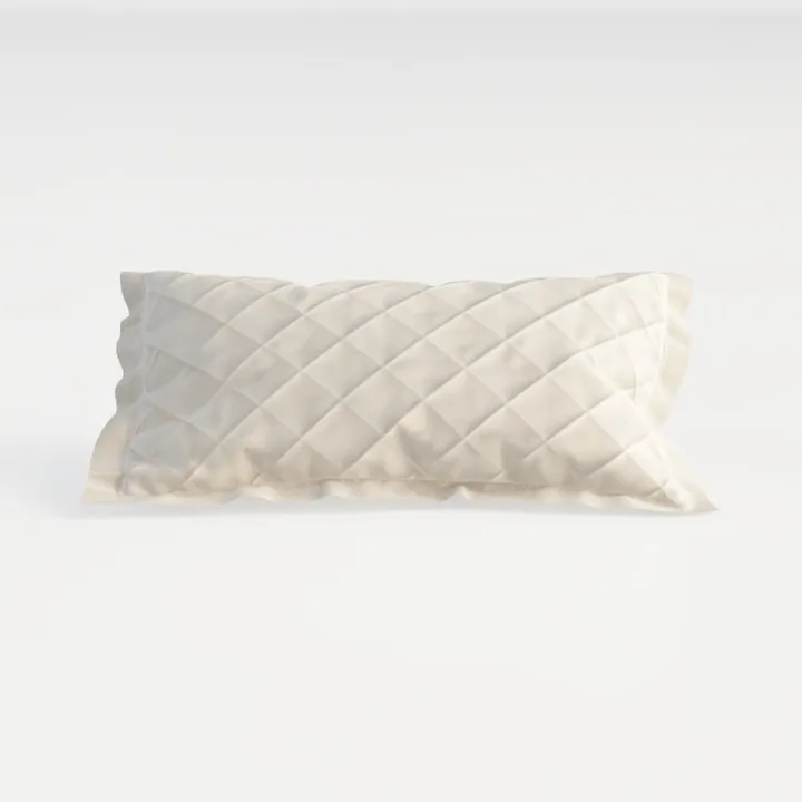 Minimalist Linen Quilted Lumbar Throw Pillow 3D Model