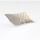Minimalist Linen Quilted Lumbar Throw Pillow 3D Model Right 45 Degree View