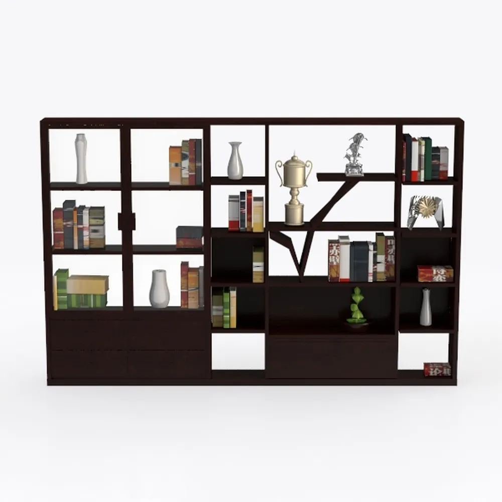 Ladder Cube Storage Bookcase - Wooden L-Shaped