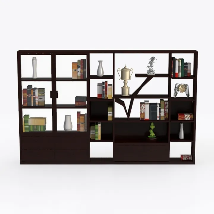 Ladder Cube Storage Bookcase - Wooden L-Shaped