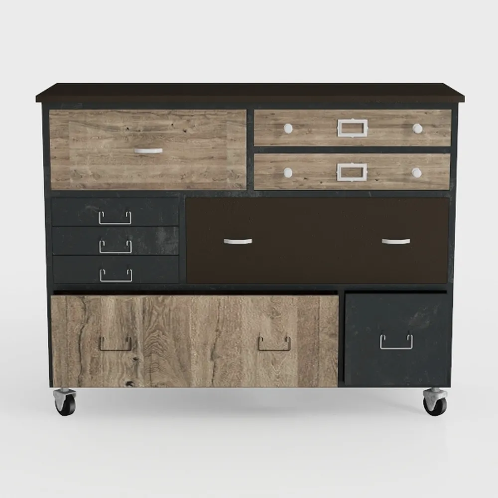 Dresser for Bedroom with 9 Drawers & 2 Open